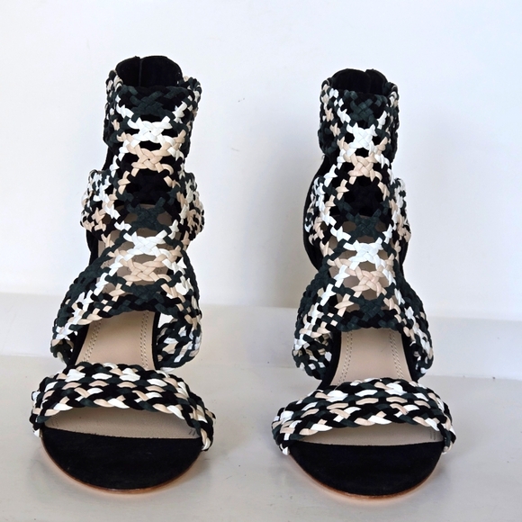 SANDRO NWT AGATE STILETTOS BRAIDED LEATHER SZ 38 - Picture 2 of 9